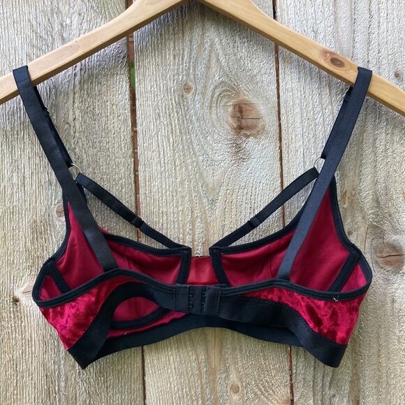 Velvet Bralette Christmas/holiday Cut-out Lingerie - Picture 4 of 4